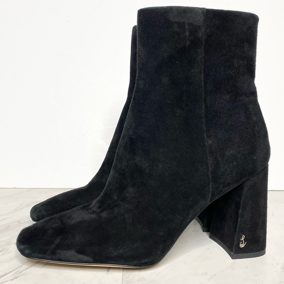 Sam Edelman Codie Black Suede Ankle Bootie 9 1/2 W - Picture 1 of 14